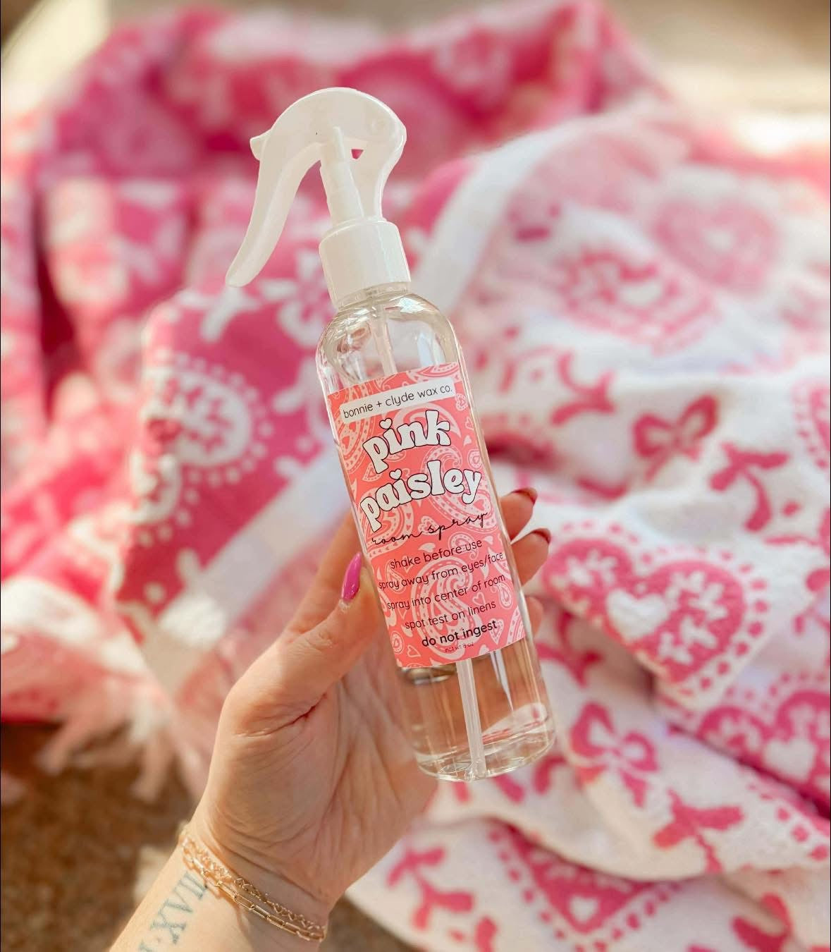 PINK PAISLEY Room + Linen Spray